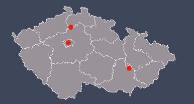 UŽFG na mapě ČR